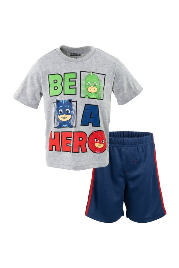 Catboy Owlette Gekko Little Boys T-Shirt and Mesh Shorts Outfit Set Toddler to Big Kid