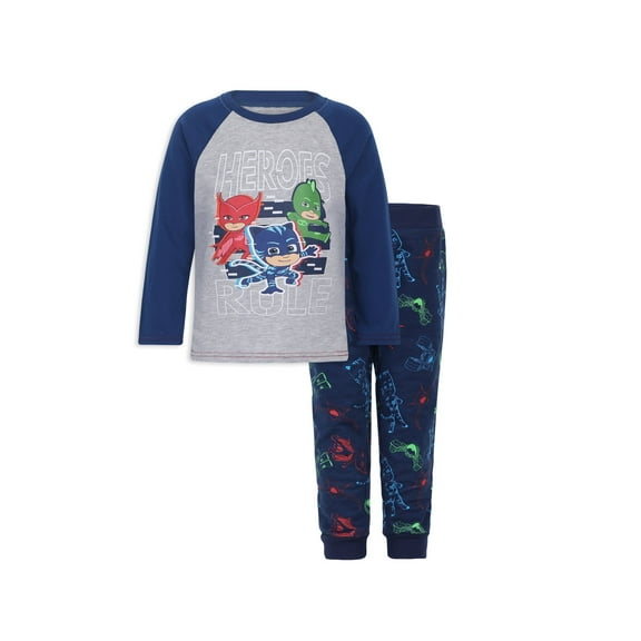 PJ Masks Catboy, Owlette and Gekko Boys 2 Piece Long Sleeve T-Shirt and Jogger Pants Set for Toddlers