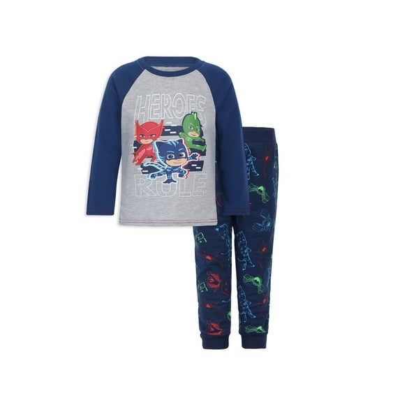 PJ Masks Catboy, Owlette and Gekko Boys 2 Piece Long Sleeve T-Shirt and Jogger Pants Set for Toddlers