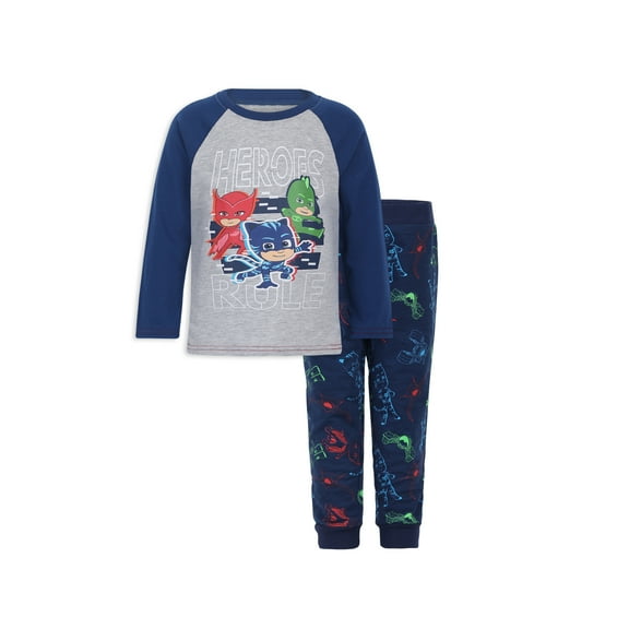 PJ Masks Catboy, Owlette and Gekko Boys 2 Piece Long Sleeve T-Shirt and Jogger Pants Set for Toddlers