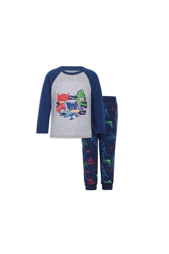 Catboy, Owlette and Gekko Boys 2 Piece Long Sleeve T-Shirt and Jogger Pants Set for Toddlers