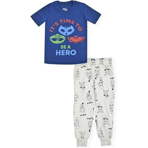 PJ Masks Catboy, Owlette and Gekko Boys 2 Piece Short Sleeve and Joggers, Toddler