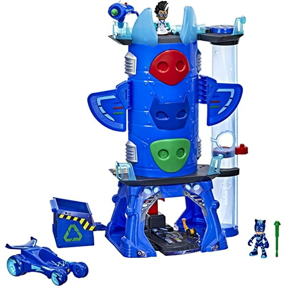 PJ Masks Deluxe Battle HQ Playset with Lights and Sounds, 2 Action Figures, PJ Masks Car Toy