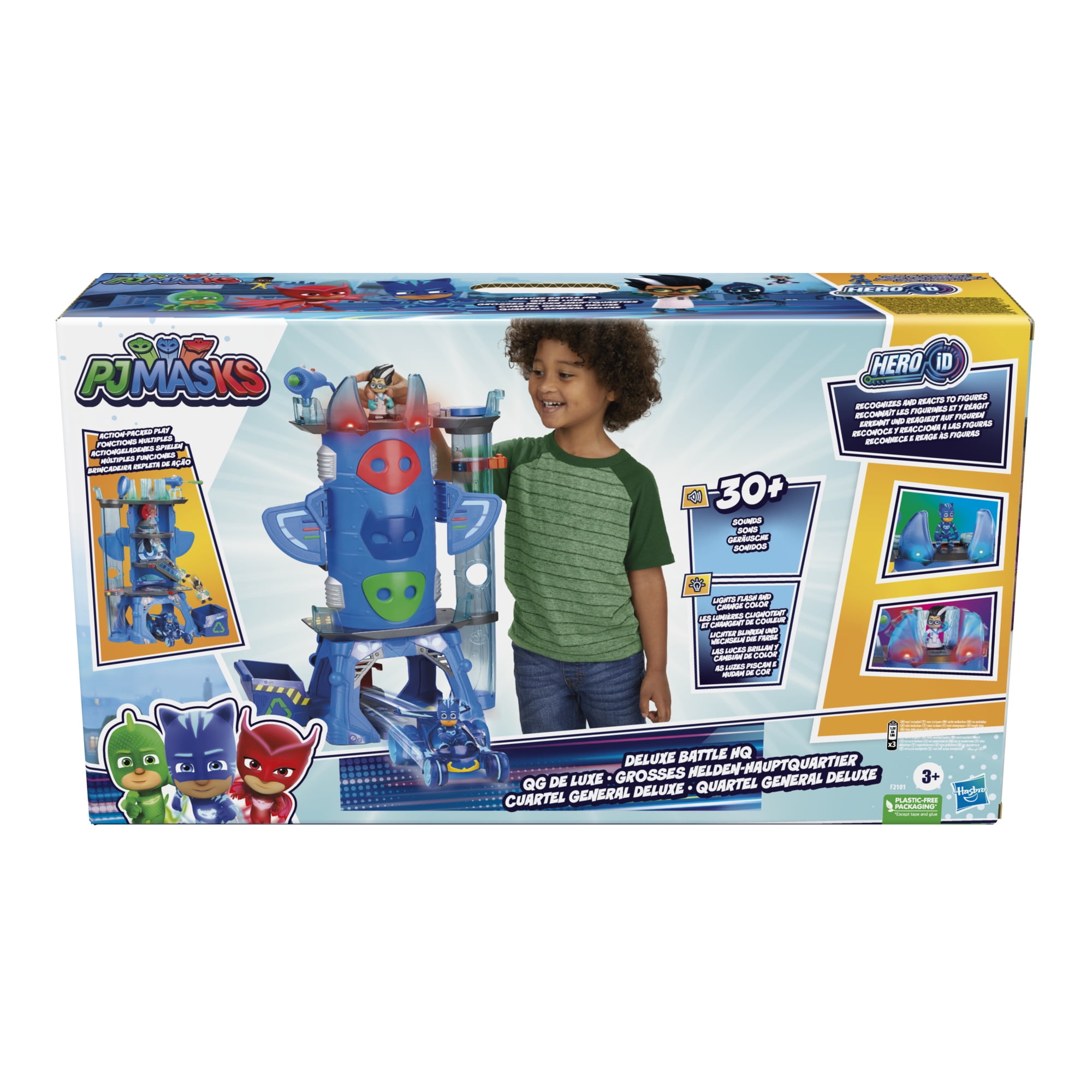 PJ Masks Deluxe Battle HQ Preschool Toy, Playset with 2 Action Figures, Play Vehicle for Ages 3 and Up
