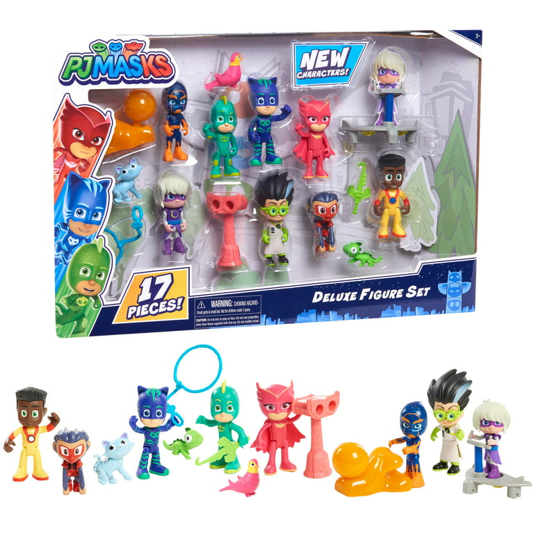 PJ Masks Deluxe Figure Set, 17 Pieces for PJ Masks Toys and