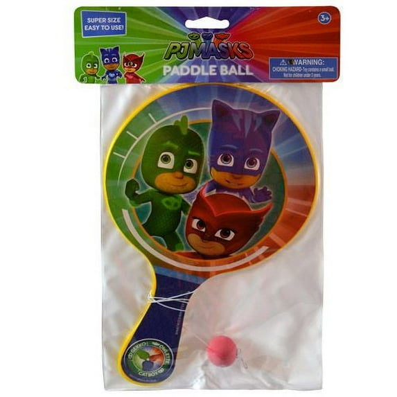 PJ Masks Deluxe Paddle Ball in bag and header - 6 PACK