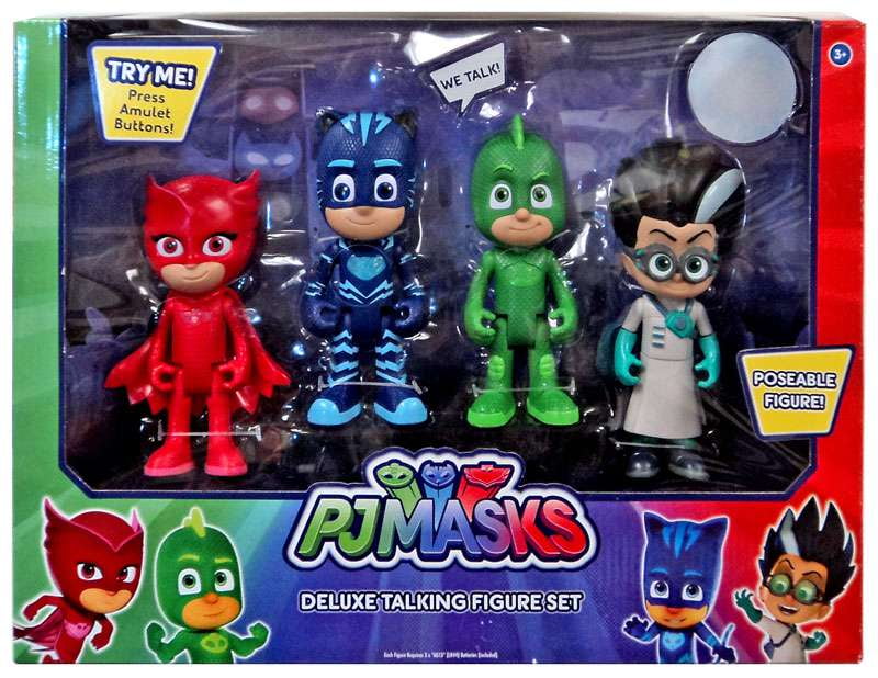 PJ Masks Disney Junior Teen Catboy Gekko Owlette Romeo Action Figure, (4 Pack)
