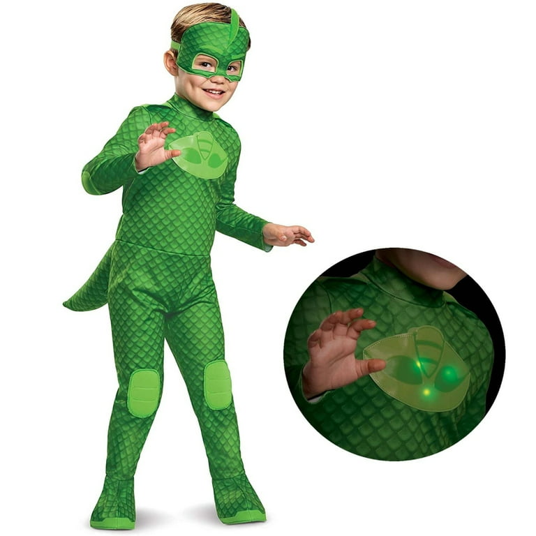 PJ Masks Gekko Deluxe Light-Up Toddler size S 2T Kids Costume Disguise