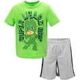 thumbnail image 1 of PJ Masks Gekko Toddler Boys T-Shirt and Mesh Shorts Outfit Set Toddler to Big Kid, 1 of 5