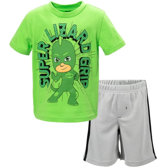 PJ Masks Gekko Toddler Boys T-Shirt and Mesh Shorts Outfit Set Toddler to Big Kid