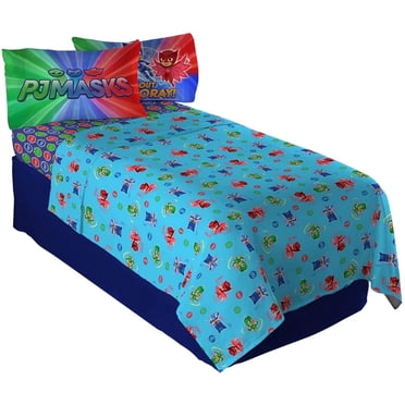 PJ Masks Single Sheet Set - 3pc Kids Bedding With Catboy, Gekko & Owlette