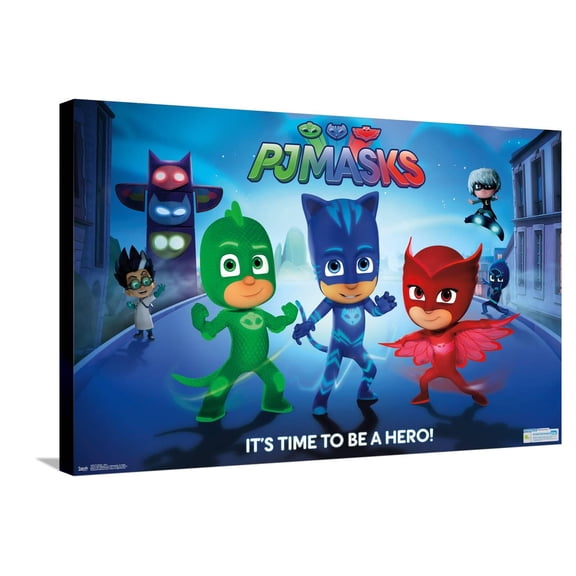PJ Masks - Its Time To Be A Hero Canvas Wall Poster, 22.375" x 34"