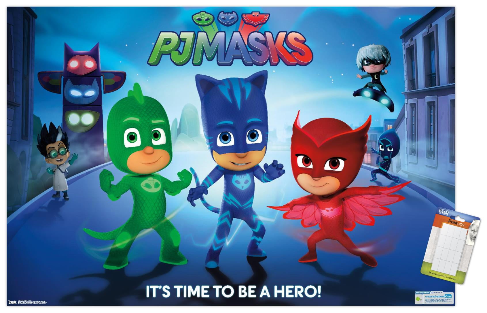 Pj Masks Its Time To Be A Hero Wall Poster 14725 X 22375 0678