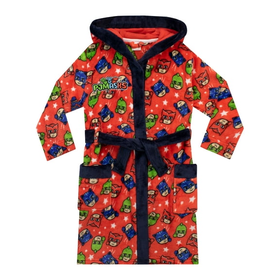 PJ Masks Kids Long Sleeve Fleece Bathrobe Sizes 3T-8