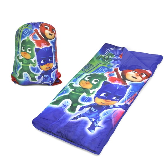PJ Masks Kids' Sling Bag Slumber Set (Sleeping Bag & Pillow)
