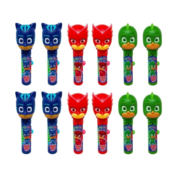 Pop Ups! PJ Masks Lollipop Holder Case, 12 Count, Includes Lollipops