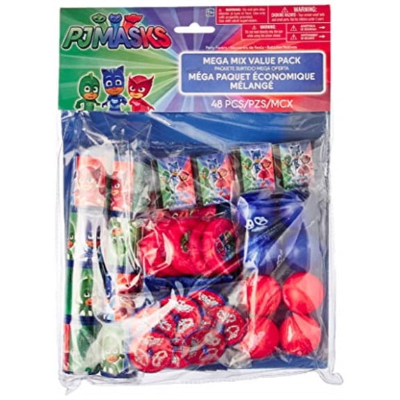 amscan "pj masks mega mix value pack favors, party favor