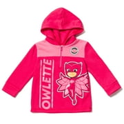 PJ Masks Owlette Toddler Girls Fleece Half Zip Fashion Hoodie Pink 3T