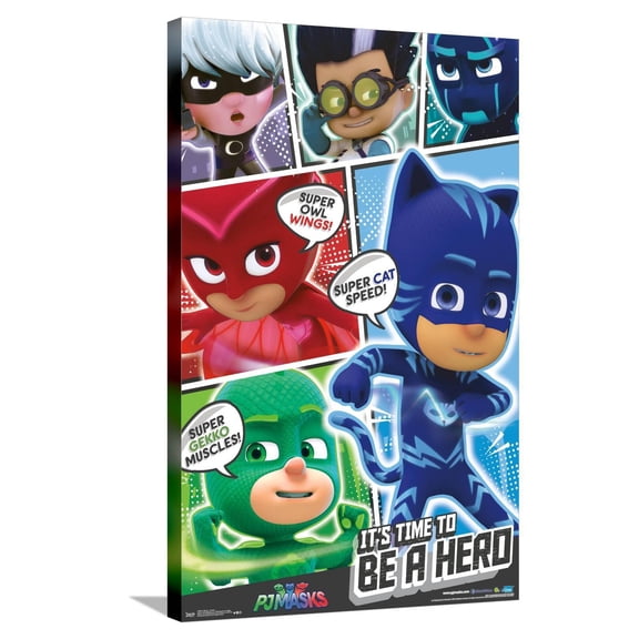 PJ Masks - Powers Canvas Wall Poster, 22.375" x 34"