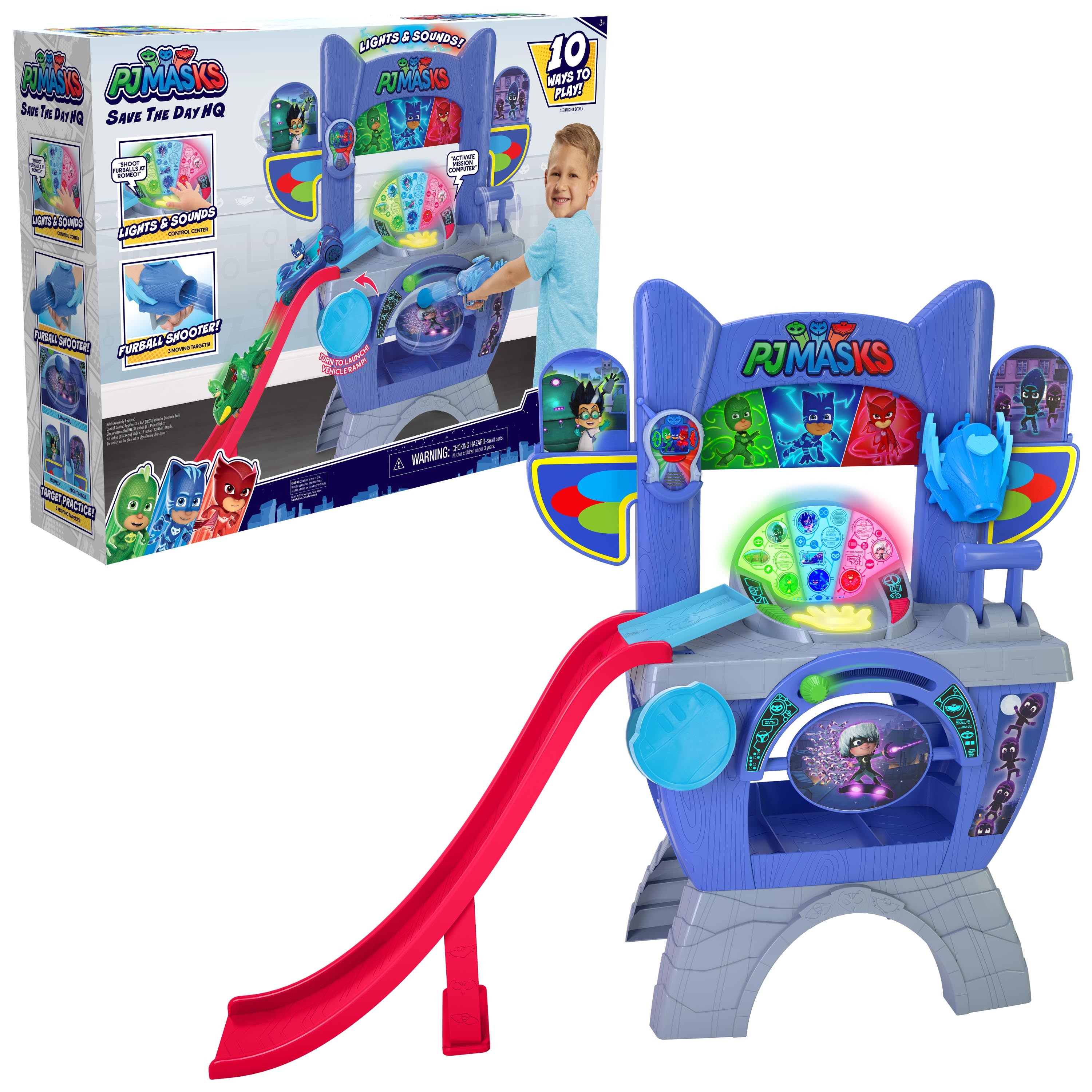 PJ Masks Saves the Day HQ 36-Inch Tall Interactive Playset with Lights and Sounds,  Kids Toys for Ages 3 Up, Gifts and Presents - image 1 of 9