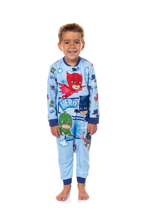 PJ Masks Toddler Boys' Gekko Catboy Owlette Hero Footless Sleeper Pajama