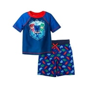 PJ Masks Toddler Boys' Rash Guard and Swim Trunks Set, Sizes 2T-5T