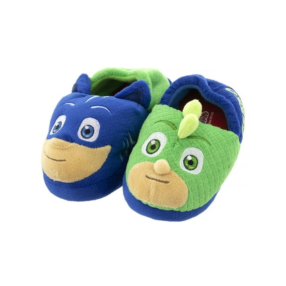 PJ Masks Toddler Boys Skid-Resistant House Slipper, Flat Heel Blue & Green, 5-6