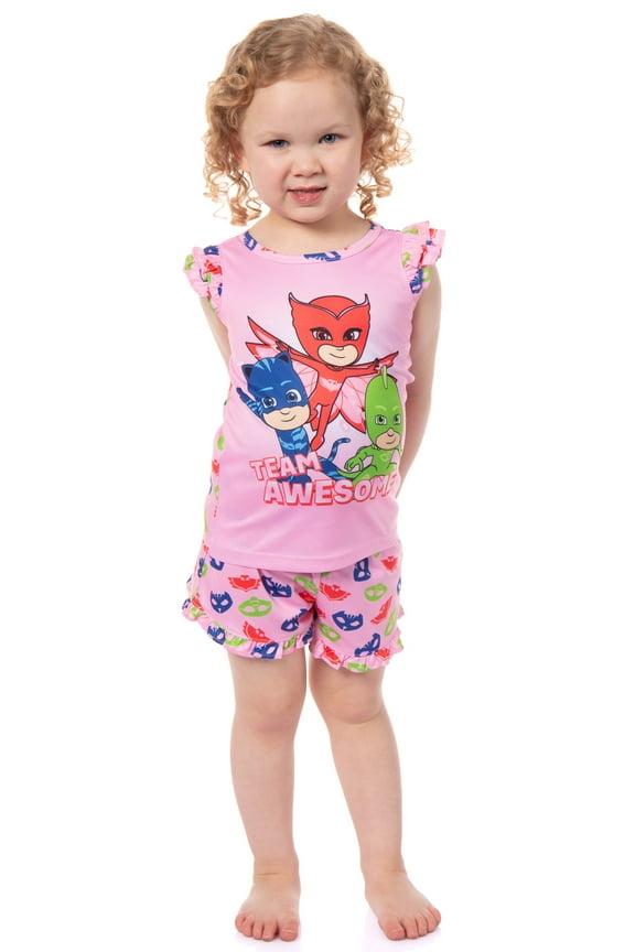 PJ Masks Toddler Girls' Gekko Catboy Owlette Sleep Pajama Sleep Set Shorts
