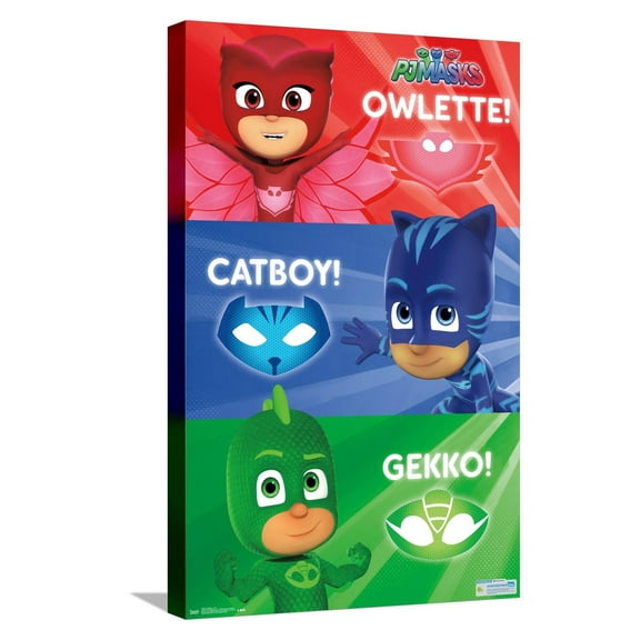 PJ Masks - Trio Canvas Wall Poster, 14.725" x 22.375"