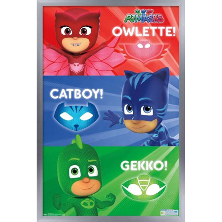 PJ Masks - Trio Wall Poster, 14.725" x 22.375", Framed