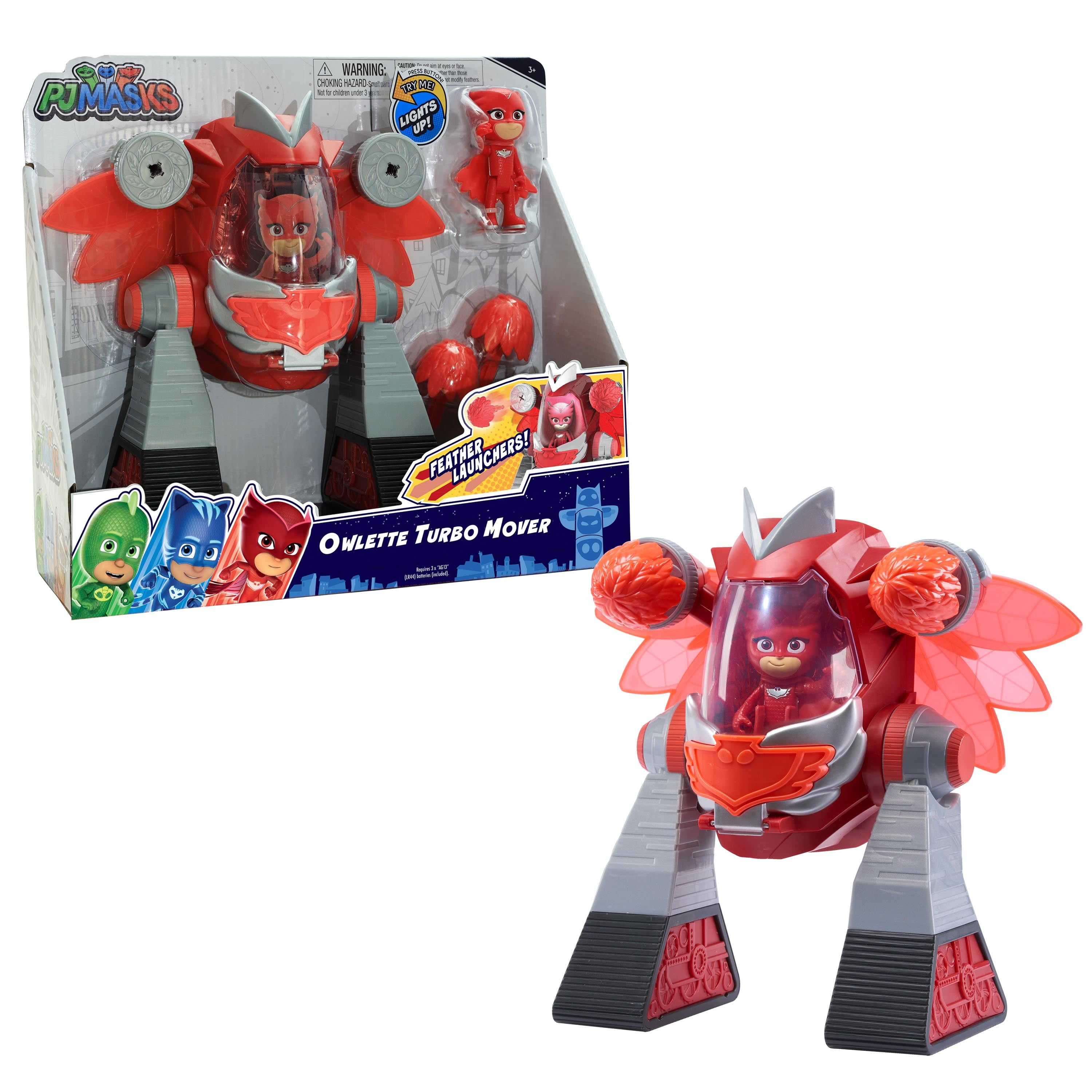 PJ Masks Turbo Movers, Owlette Action Figure, Red, Kids Toys for