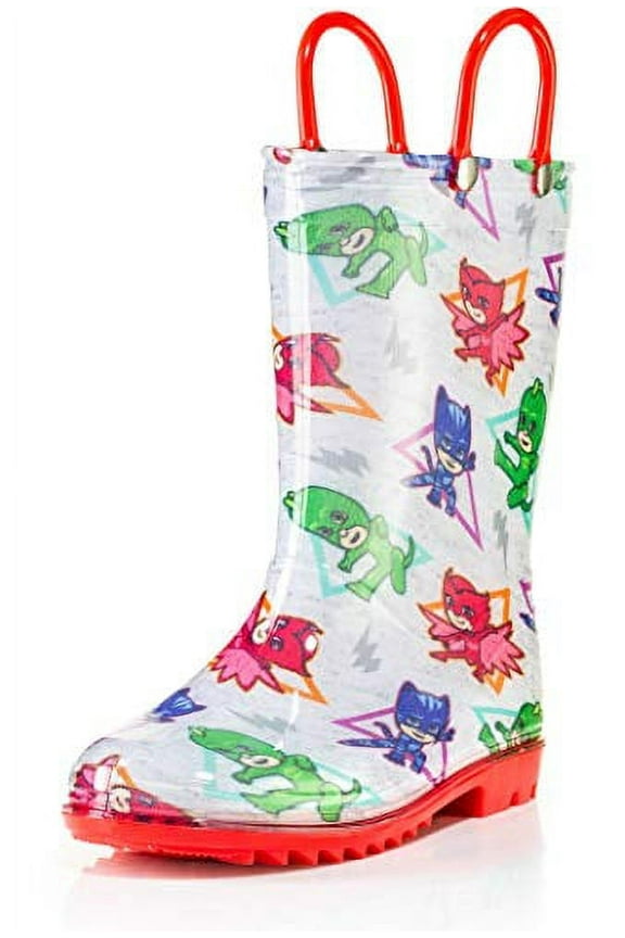 boys Character Printed Waterproof Easy-On Handles PVC Rain Boots - Size 1 Little Kid