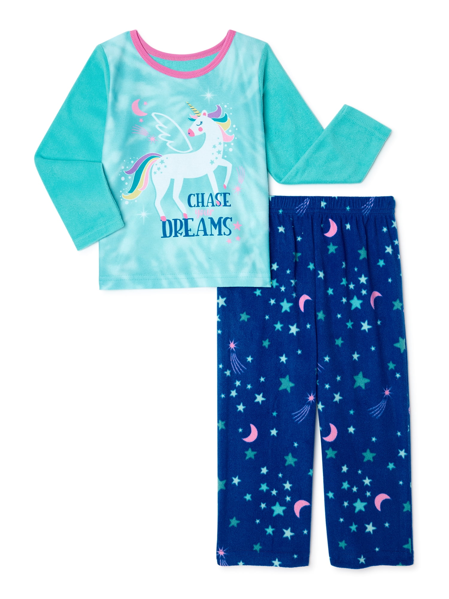 PJ & Me Baby Girl & Toddler Girl Long Sleeve Pajama Set, 2Piece, Sizes 12M5T