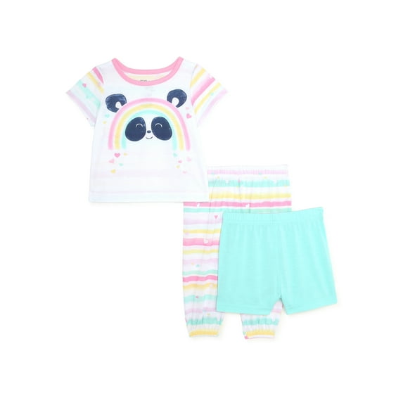 PJ & Me Baby and Toddler Girls' Pajama Set, 3-Piece, Sizes 12M-5T