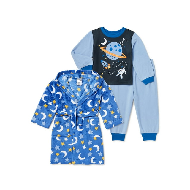 PJ & Me Toddler Boys' Pajama and Robe Set, 3-Piece