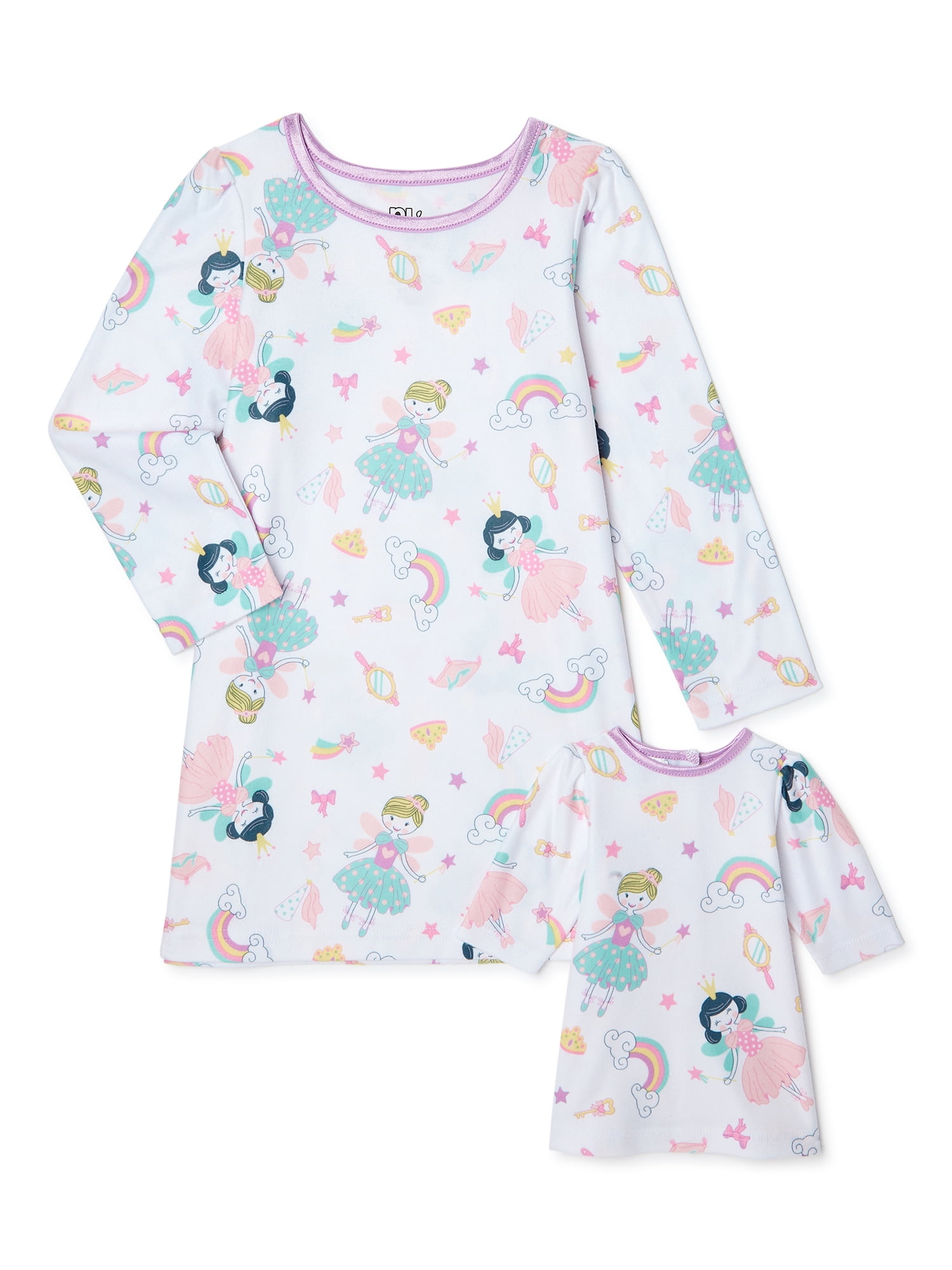 PJ & Me Toddler Girl Doll & Me Pajama Nightgown, Sizes 2T-5T