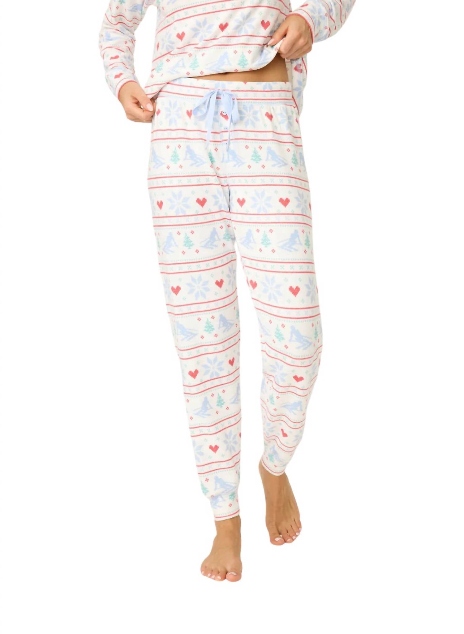PJ Salvage Women's Banded Lounge Pants - Soft Sweater Knit Pajama Bottoms For Comfort