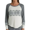 thumbnail image 1 of PJ Salvage Womens Snowed In Snowflake Print Top Charcoal Size Small, 1 of 9