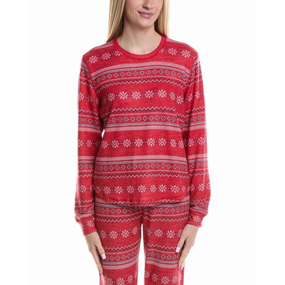 PJ Salvage womens  Snowflake Kiss Top, XL, Red