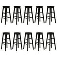 thumbnail image 1 of PJ Wood Classic Round-Seat 24-Inch Kitchen Counter Stools, Black (10 Pack), 1 of 6