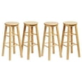 thumbnail image 1 of PJ Wood Classic Round Seat 29" Kitchen Counter Stools, Natural (Set of 4), 1 of 8