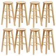 thumbnail image 1 of PJ Wood Classic Round Seat 29" Kitchen Counter Stools, Natural (Set of 8), 1 of 8
