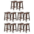 thumbnail image 1 of PJ Wood Classic Saddle-Seat 24" Kitchen Counter Stools, Walnut (Set of 10), 1 of 7