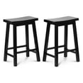 thumbnail image 1 of PJ Wood Classic Saddle-Seat 24In Kitchen Counter Stools, Black, Set of 2, 1 of 10