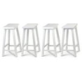 thumbnail image 1 of PJ Wood Classic Saddle-Seat 24In Kitchen Counter Stools, White (4 Pack), 1 of 7