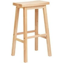 Open Box PJ Wood Classic Saddle-Seat 29In Kitchen Counter Stools, Natural