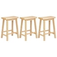 thumbnail image 1 of PJ Wood Classic Saddle-Seat 29In Kitchen Counter Stools, Natural (3 Pack), 1 of 9