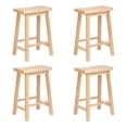 thumbnail image 1 of PJ Wood Classic Saddle-Seat 29In Kitchen Counter Stools, Natural (4 Pack), 1 of 9