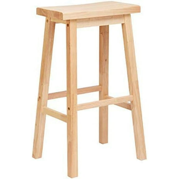 PJ Wood Classic Saddle-Seat 29In Kitchen Counter Stools, Natural