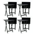 thumbnail image 1 of PJ Wood Folding TV Snack Tray Table Desk Stand, Black (8-Piece Set), 1 of 10